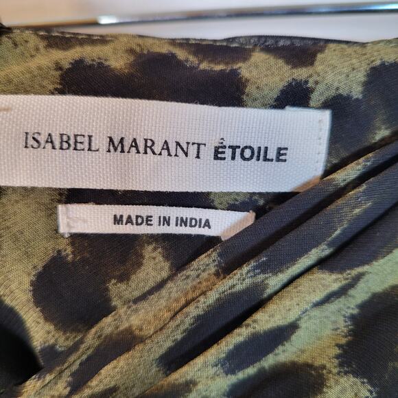 Isabel Marant Etoile Womens Animal Print Ruched Mini Skirt Size 36 Black Y2k - Picture 4 of 10